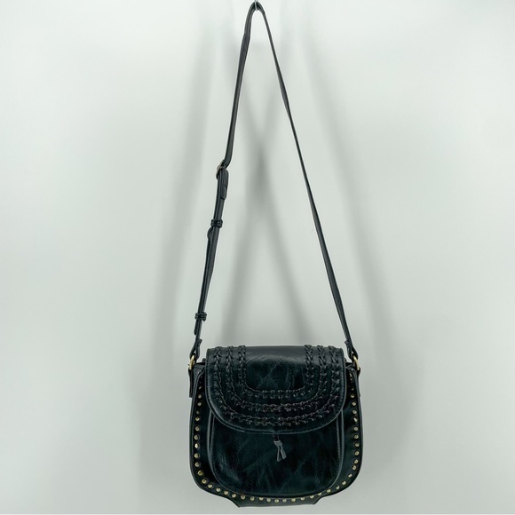Antik Kraft Cheyenne Black Faux Leather Studded Western Crossbody - Picture 2 of 8